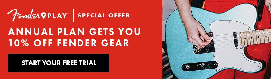 Fender Play annual plan gets you 10% off Fender Gear-Start free trial now, advertisement