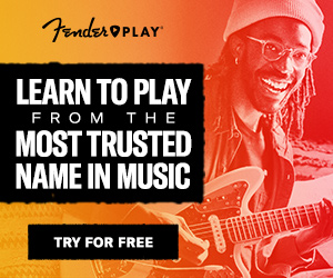 Advertisement-Fender Play, Learn to play from the most trusted name in music
